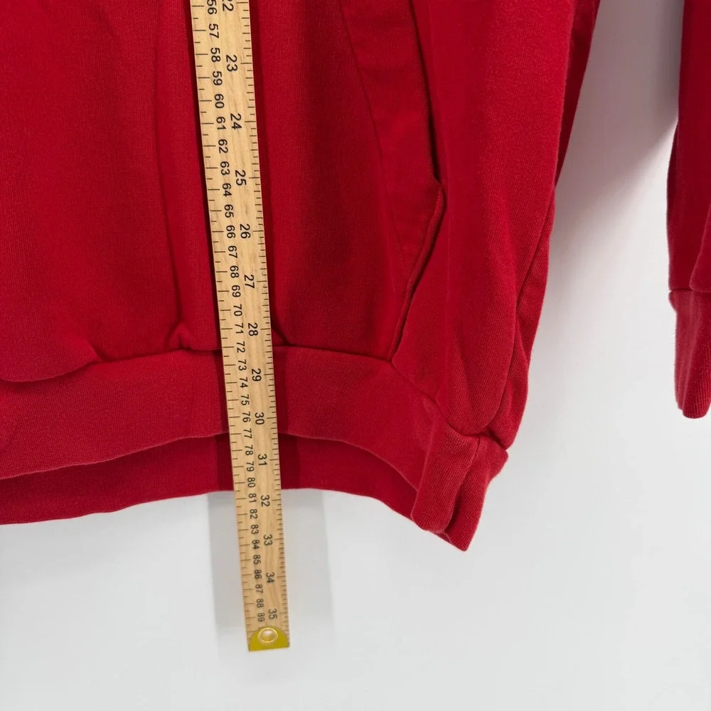 Adidas Hoodie Men 2XL Red Embroidered Logo Pullover Sweatshirt